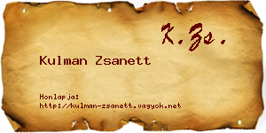 Kulman Zsanett névjegykártya